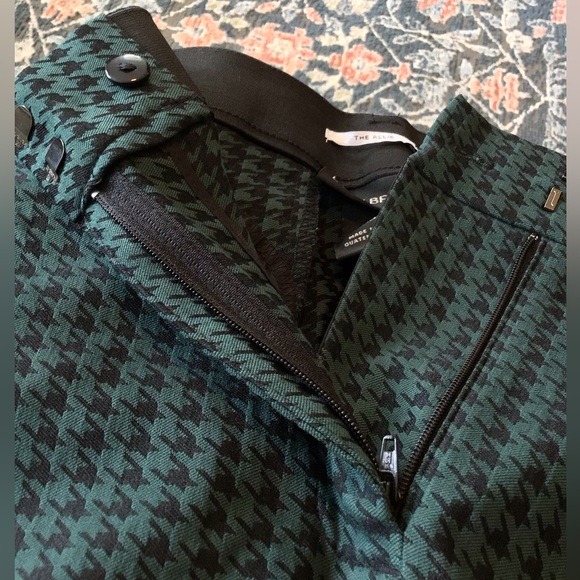 💐NWT LANE BRYANT Sz24 THE ALLIE BOOTCUT GREEN/BLK HOUNDSTOOTH PANTS - Picture 8 of 13